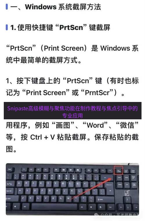 截图软件 Snipaste高级模糊与聚焦功能在制作教程与焦点引导中的专业应用