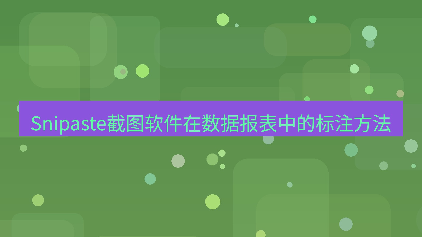 截图工具 Snipaste截图软件在数据报表中的标注方法