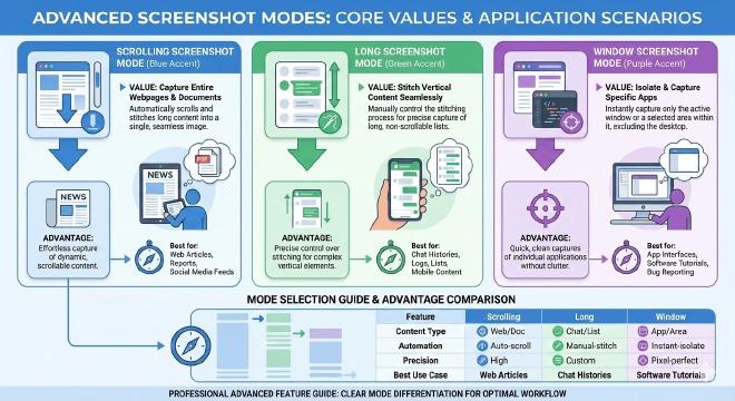 高级截图模式核心价值与应用场景