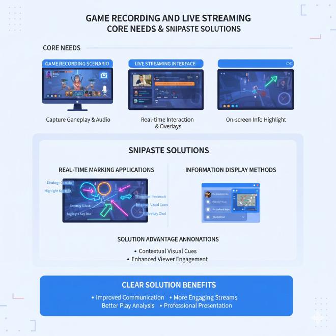 游戏录制直播核心需求与Snipaste解决方案
