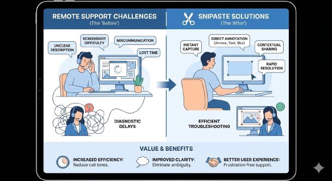 远程技术支持挑战与Snipaste解决方案