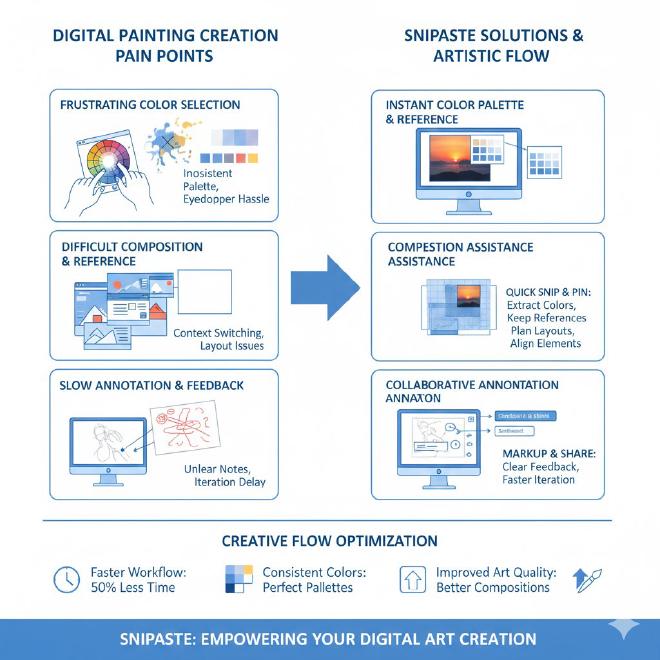 数字绘画创作痛点与Snipaste解决方案